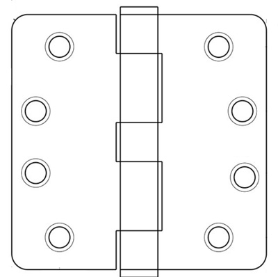 4" sale hinge 1/4 radius